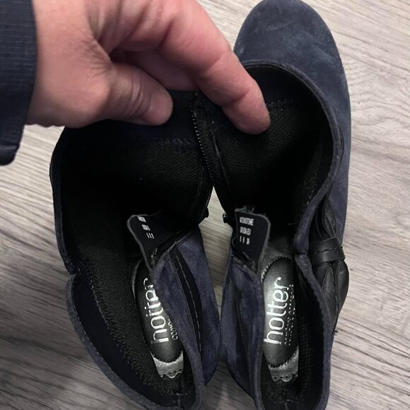 Hotter Comfort Concept Blue Suede Ankle Booties Size 8 - Picture 6 of 8